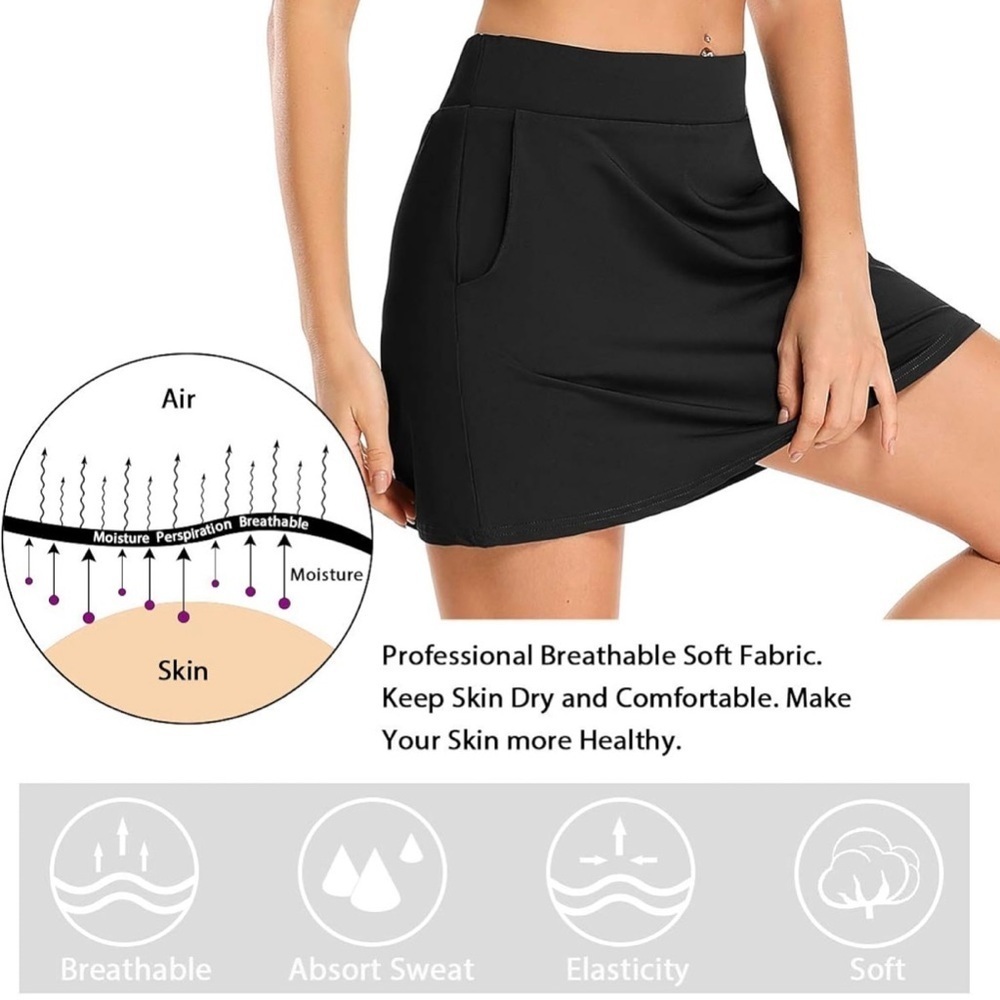 Black Skort with Built-in Shorts and Pockets! - Picture 4 of 5